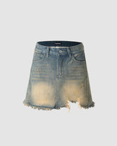 Dusthelm – Jeansrock im Used-Look